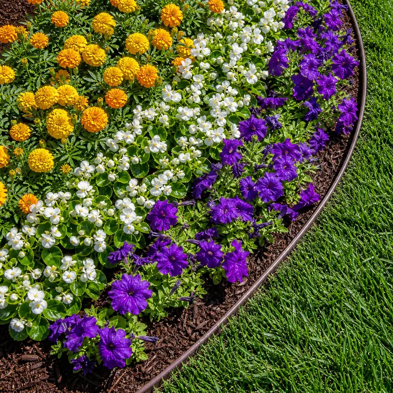 Seasonal color flower install at a Frisco commercial property