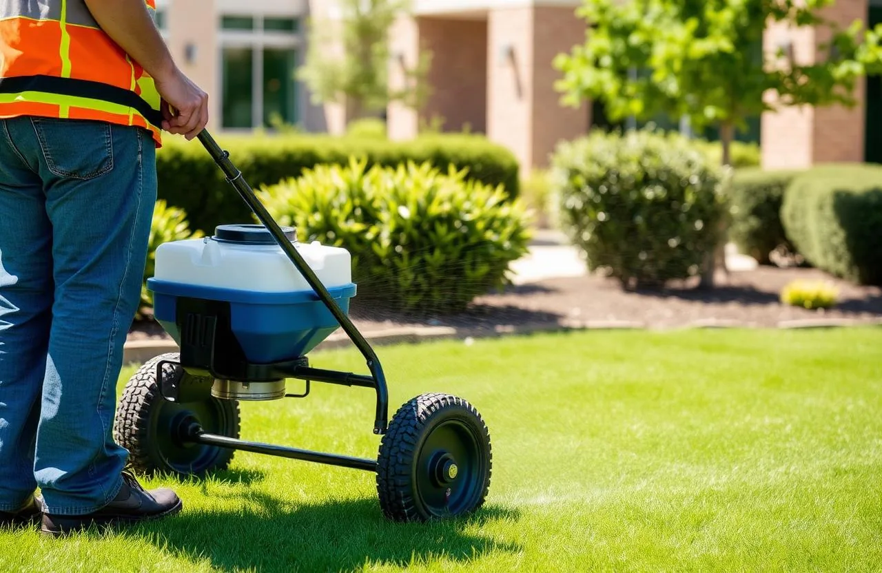 Lush commercial lawn maintained by a properly tuned irrigation system in Dallas